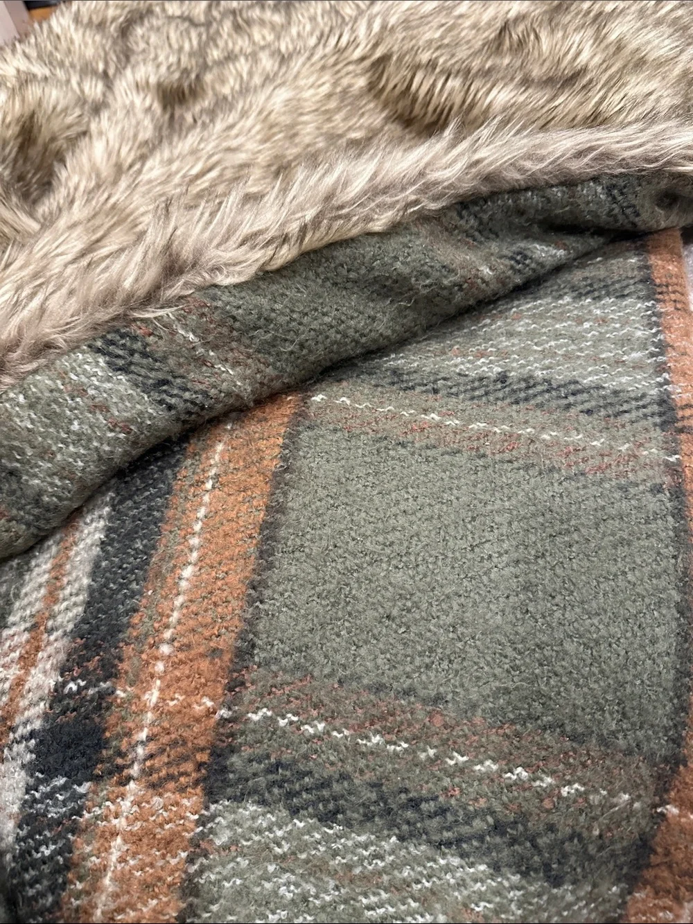 Pottery Barn Faux Fur Throw Blanket in Taupe